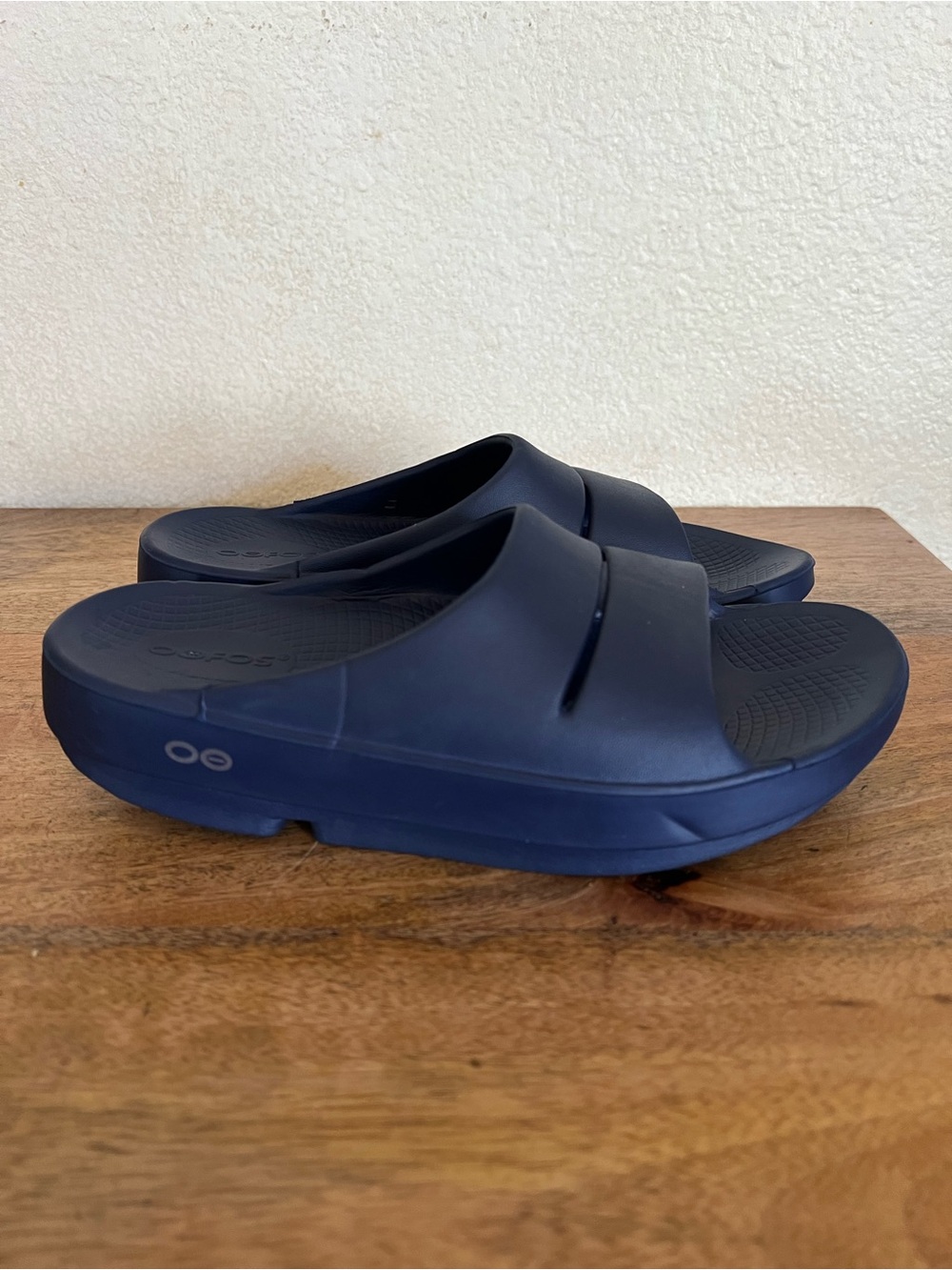 Oofos Ooahh Recovery Slide Sandals Womens Navy Blue Shoes Comfort Size  M4-W6
